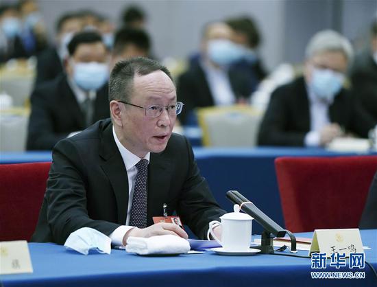  5月23日，全國政協(xié)委員王一鳴在政協(xié)聯(lián)組會上發(fā)言。新華社記者 謝環(huán)馳 攝